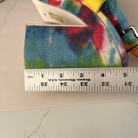 JEFFREY CAMPBELL Mattix Tie-Dye Platform Sandal Size 6 70’s Retro Boho Hippie - Picture 11 of 12